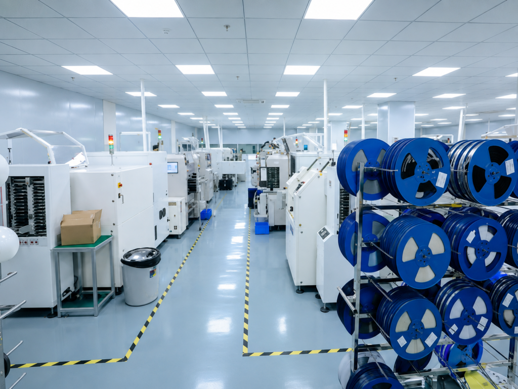 PCBA manufacturing production line for different industries at MG PCBA