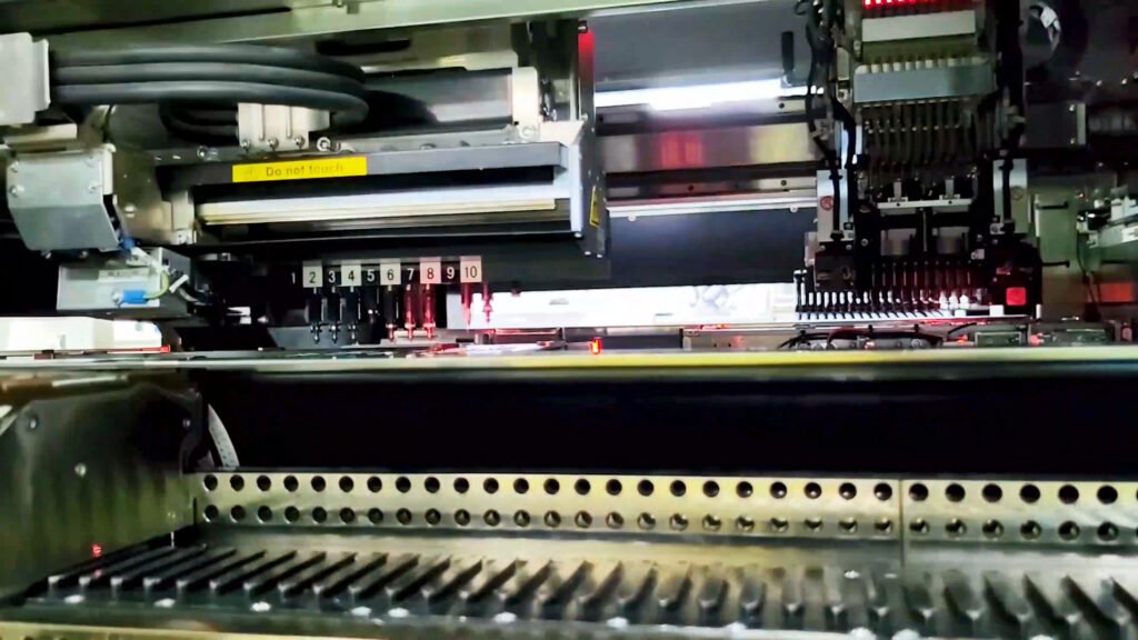 Automated SMT component placement at MG PCBA
